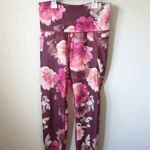 Old Navy Plum Floral High-Rise Leggings